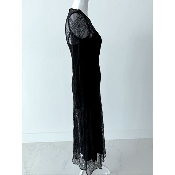 Zara Lace Overlay Maxi Dress Sz XS - Picture 7 of 10